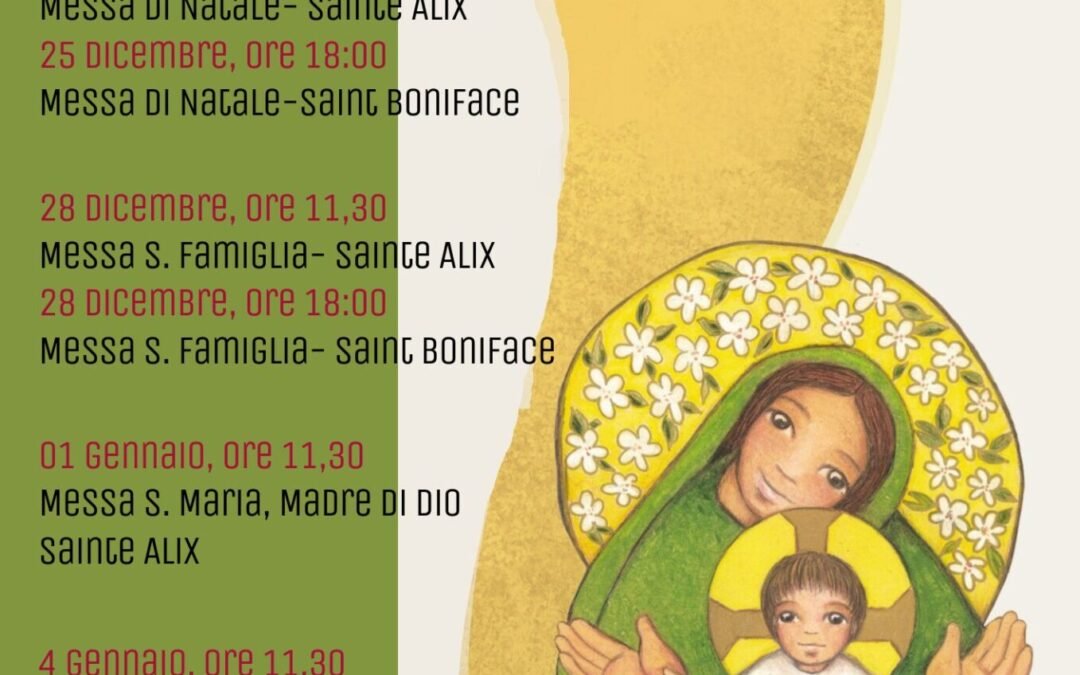 Calendrier des célébrations pendant la période de Noël